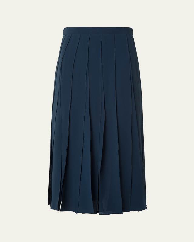 Midi Silk Georgette Ribbon Skirt